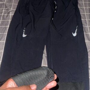 Nike Black Track Pants with White Swoosh